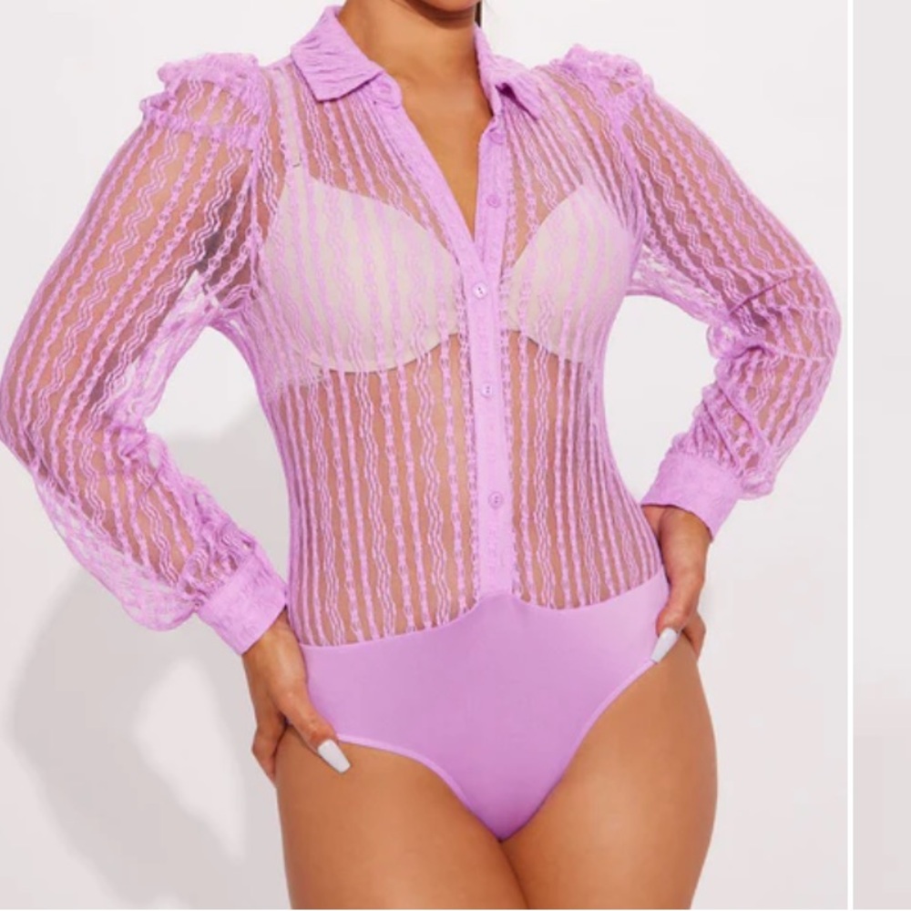 Penelope Sheer Bodysuit - Lavender